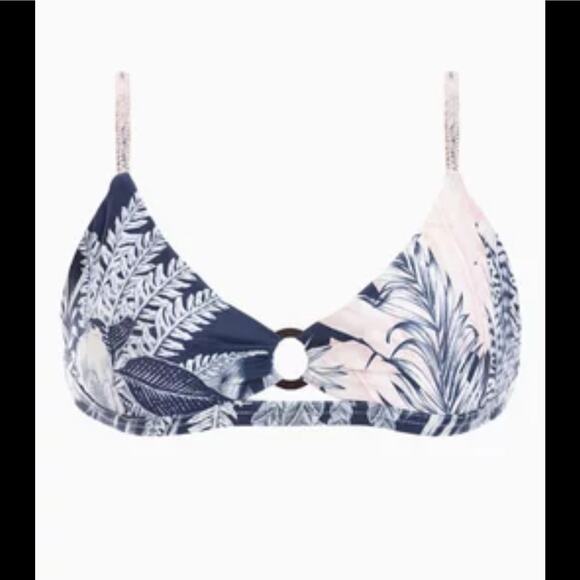 NWT Agua Bendita Peggy Helios Leafs Tropical Print Swim Bikini Top XL - Picture 3 of 5